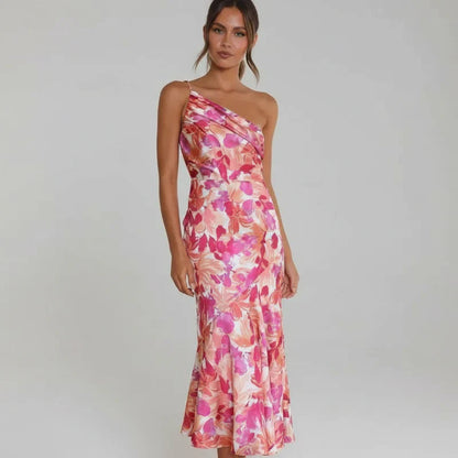 Women's A-Line Midi Dress Floral Print - VibreMode