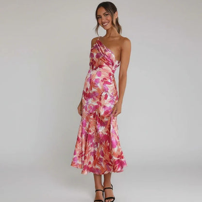 Women's A-Line Midi Dress Floral Print