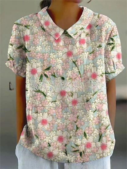 Women's Floral Blouse Vintage Print