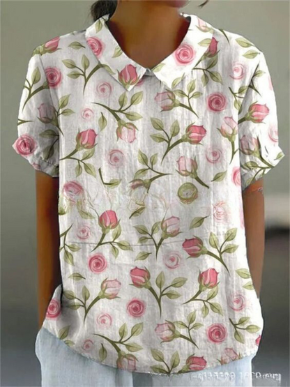 Pretty Blouse with Floral Pattern for Women