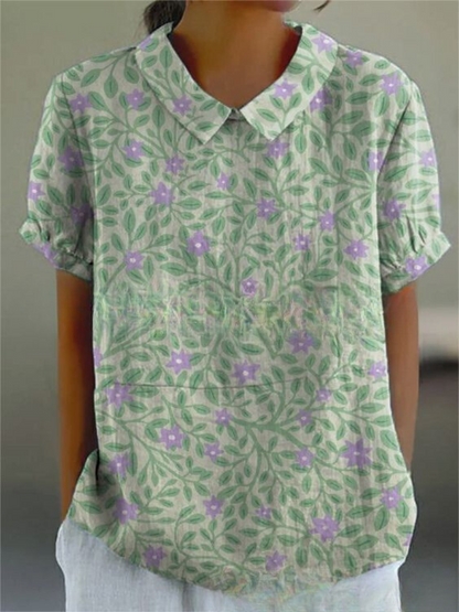 Women's Floral Blouse Vintage Print