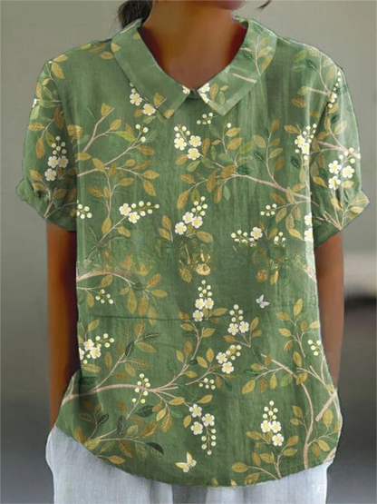 Women's Floral Blouse Vintage Print