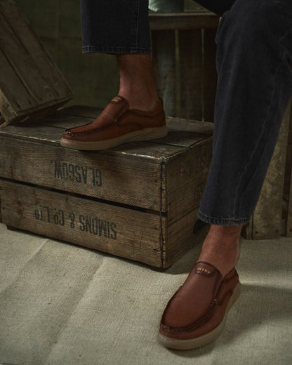 Men's Slip On Shoes Low Cut Leather