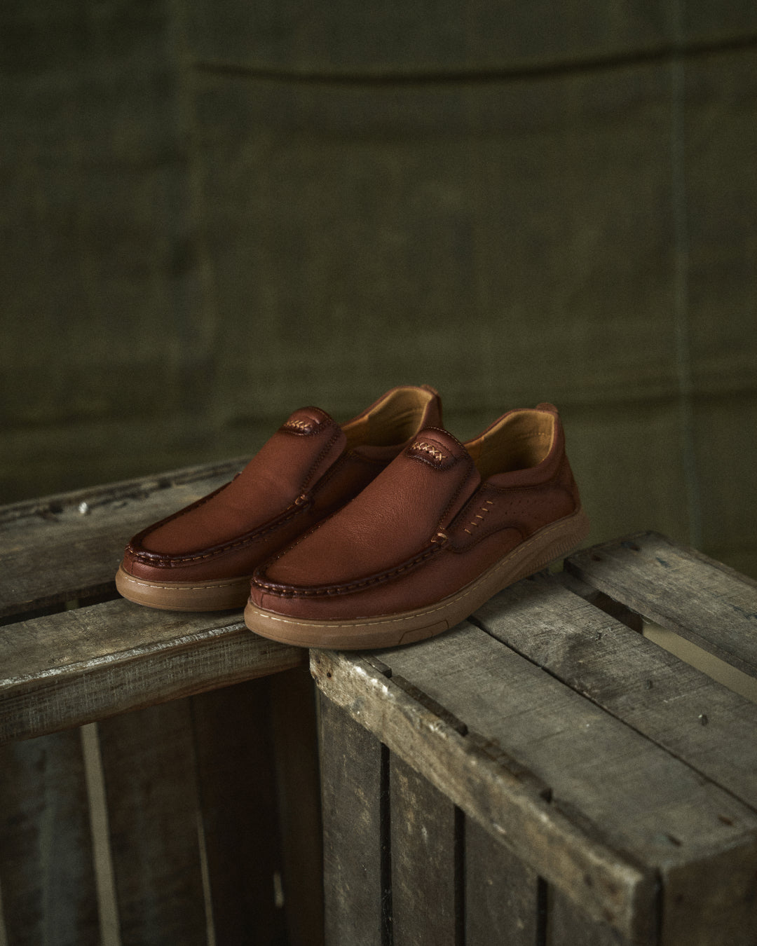 Men's Slip On Shoes Low Cut Leather