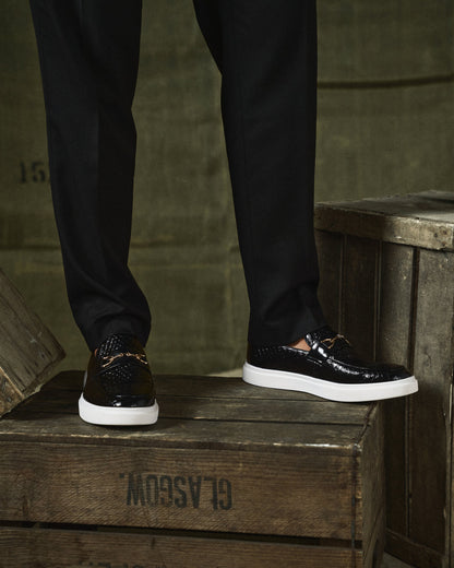 Men's Textured Slip-On Loafers