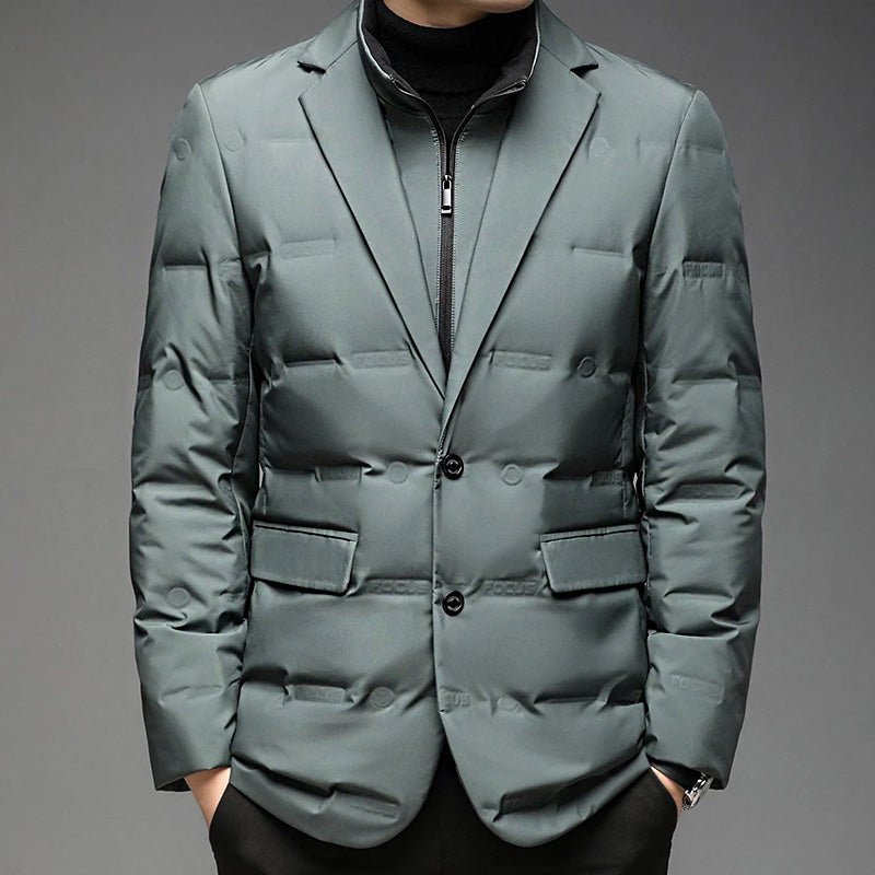 Men's Down Winter Jacket Insulated Waterproof Black - VibreMode