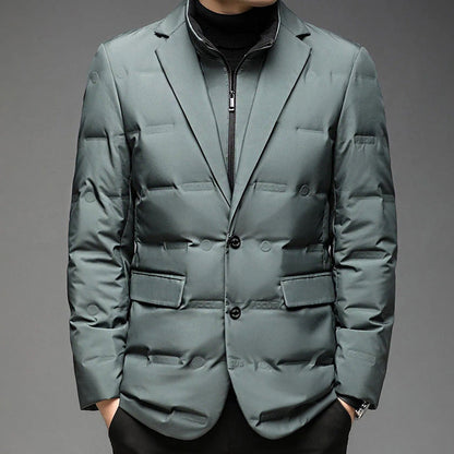 Men's Down Winter Jacket Insulated Waterproof Black - VibreMode