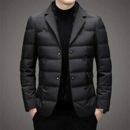 Men's Down Jacket Insulated Winter Coat Black - VibreMode