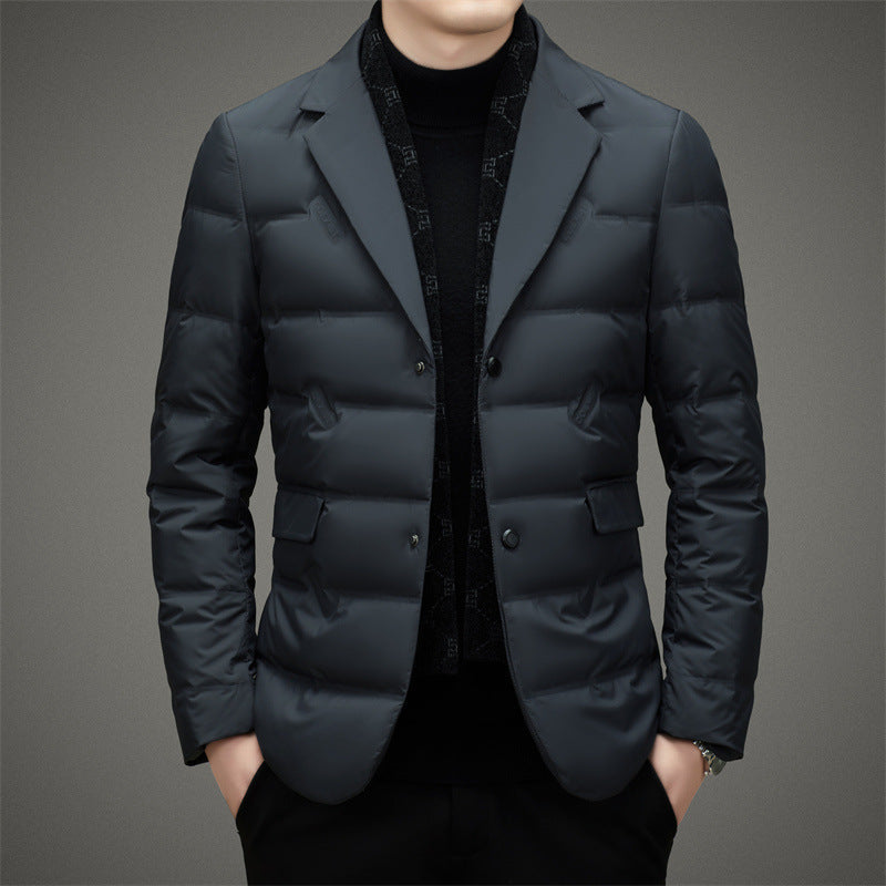 Men's Down Jacket Insulated Winter Coat Black