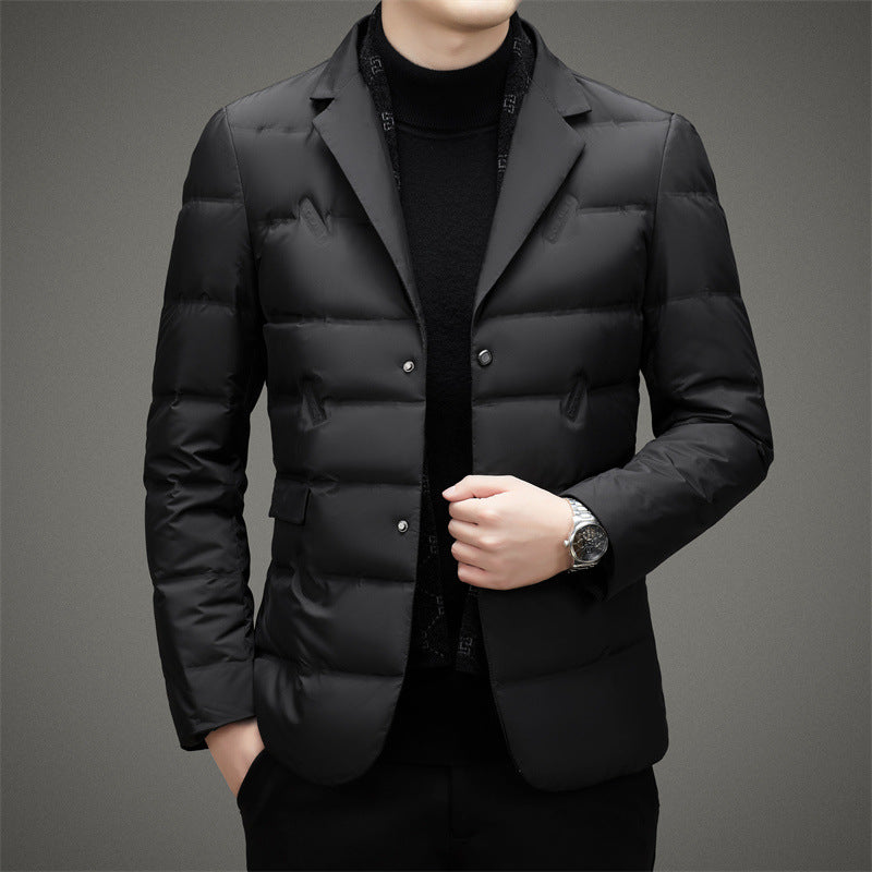Men's Down Jacket Insulated Winter Coat Black