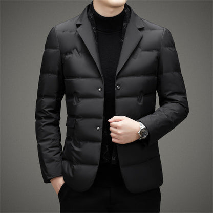Men's Down Jacket Insulated Winter Coat Black