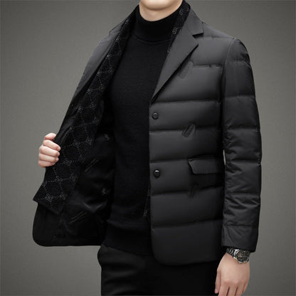 Men's Down Jacket Insulated Winter Coat Black