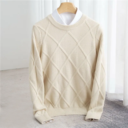 Men's Crew Neck Sweater Diamond Pattern