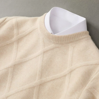 Men's Crew Neck Sweater Diamond Pattern