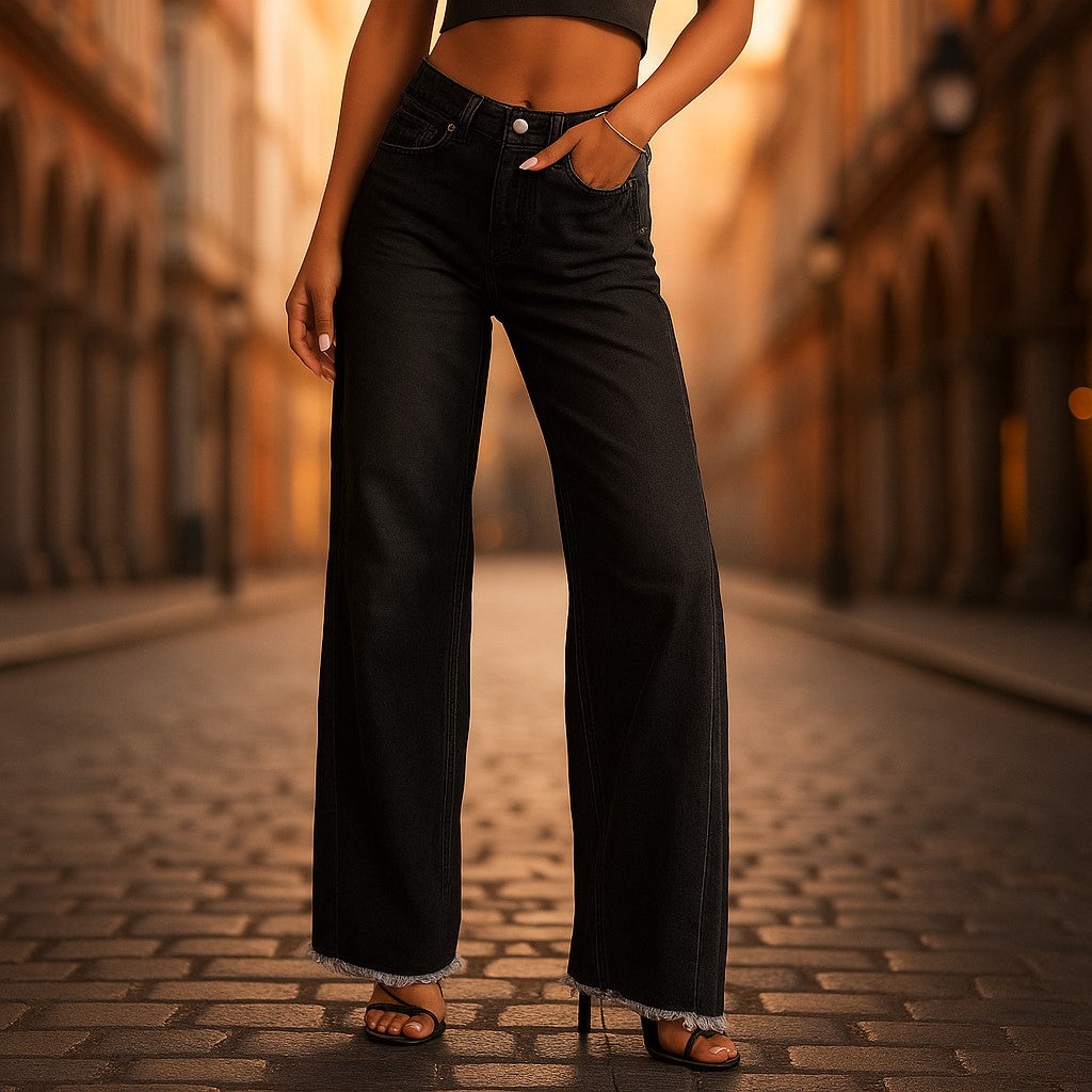 Women's High-Rise Wide Leg Jeans - VibreMode