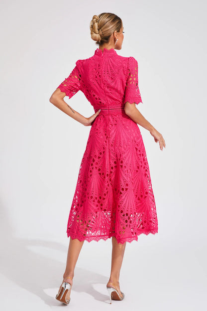 Elegant Lace Midi Dress for Women