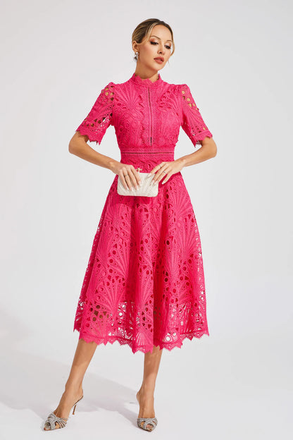 Elegant Lace Mid Length Women's Dress