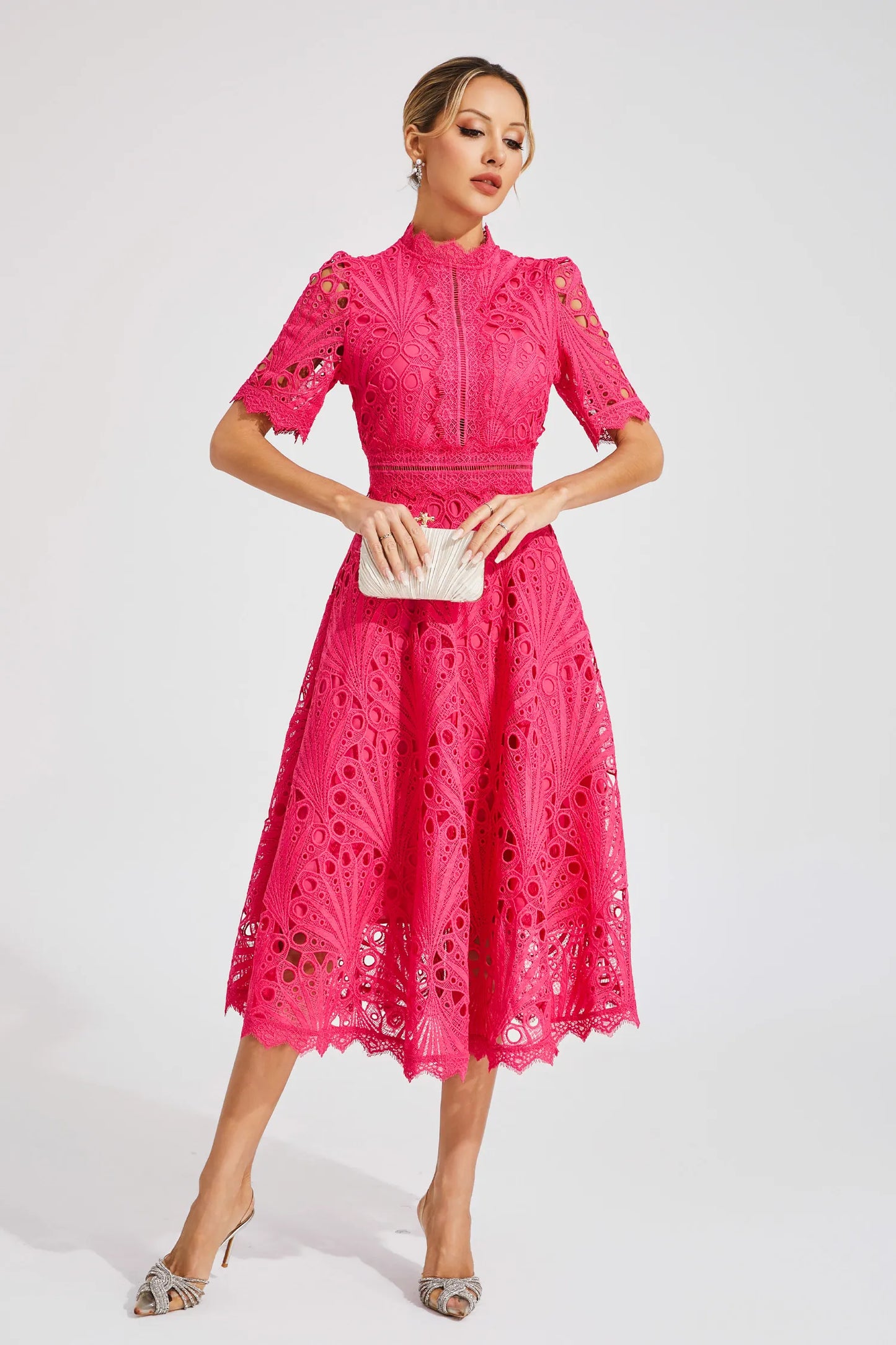 Elegant Ladies Sundress with High Neckline