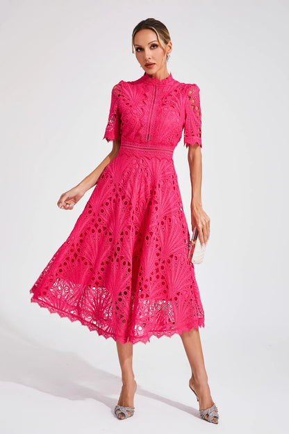 Elegant Ladies Sundress with High Neckline