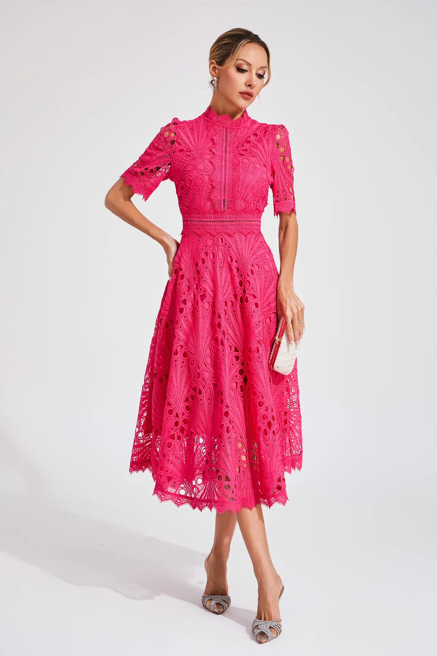 Elegant Ladies Sundress with High Neckline