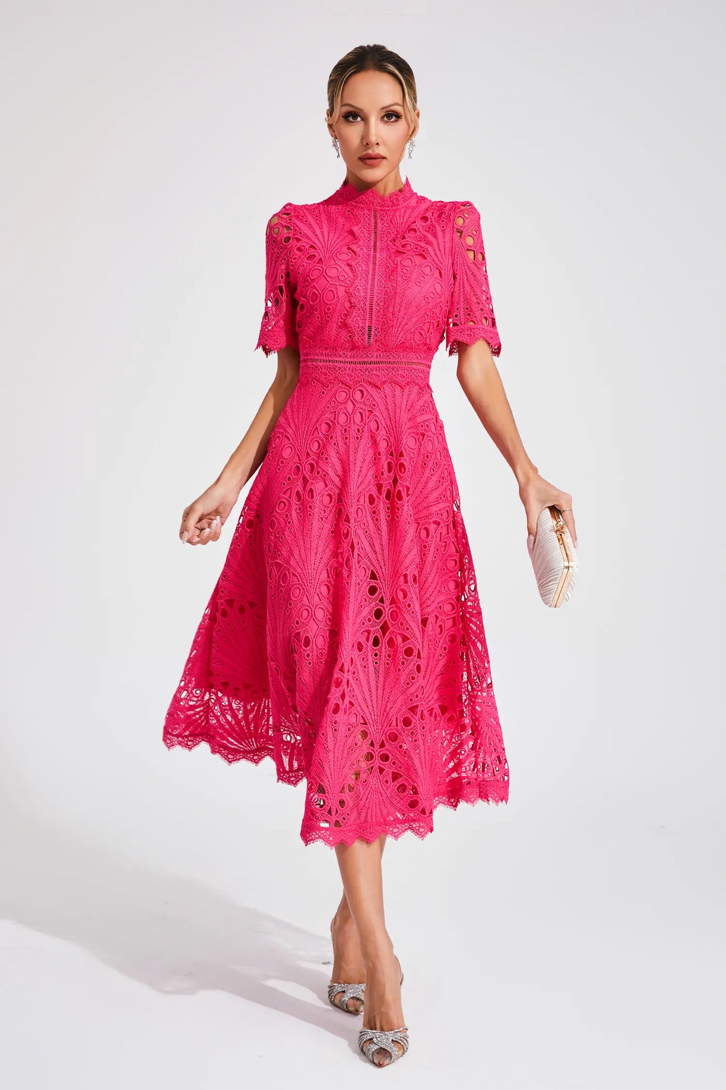 Elegant Ladies Sundress with High Neckline