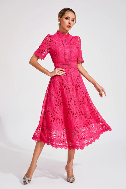 Elegant Lace Mid Length Women's Dress