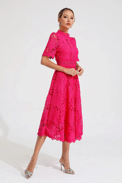 Women's Lace Midi Dress Elegant