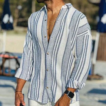 Men's Striped Long Sleeve Shirt