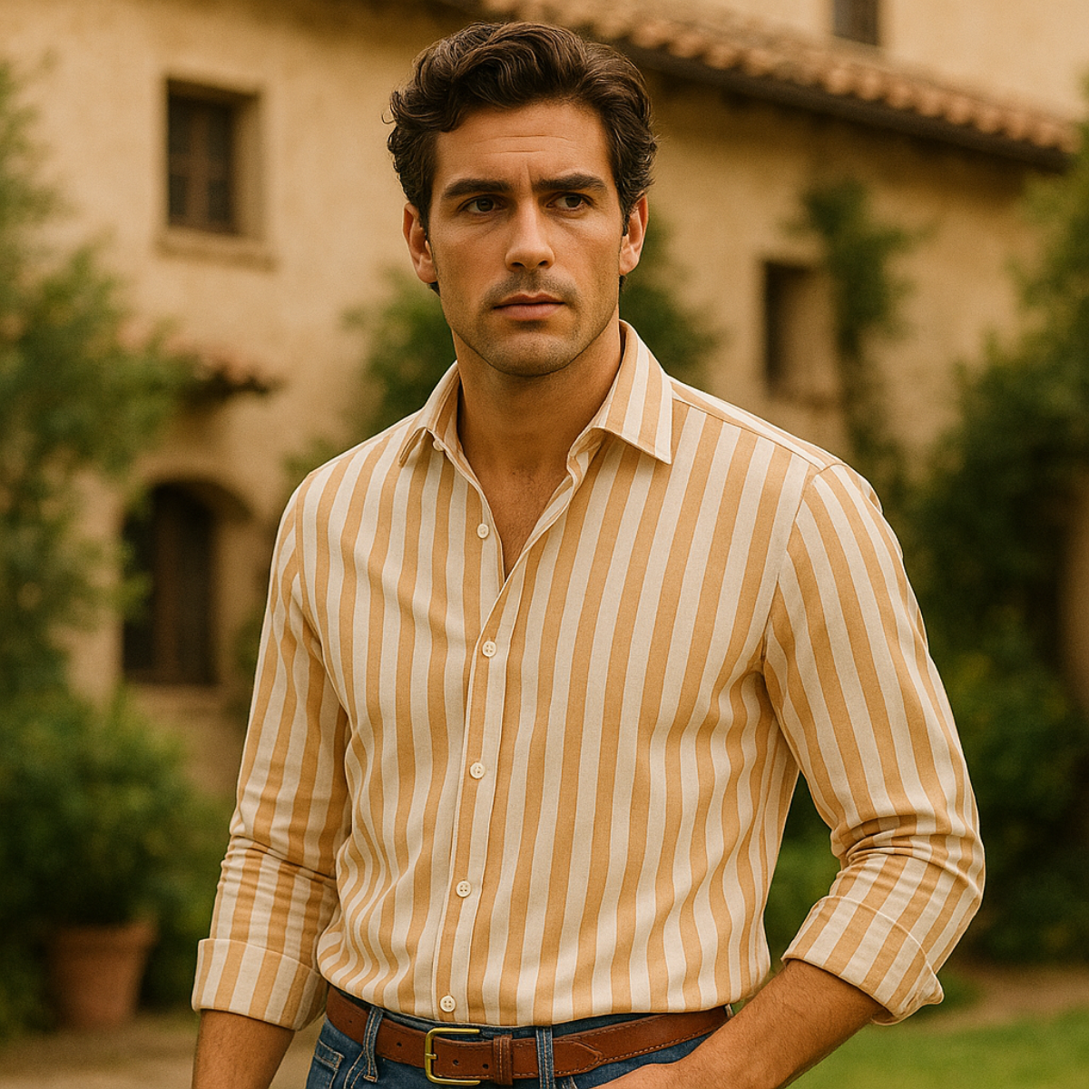 Vittorio Men's Striped Linen Shirt