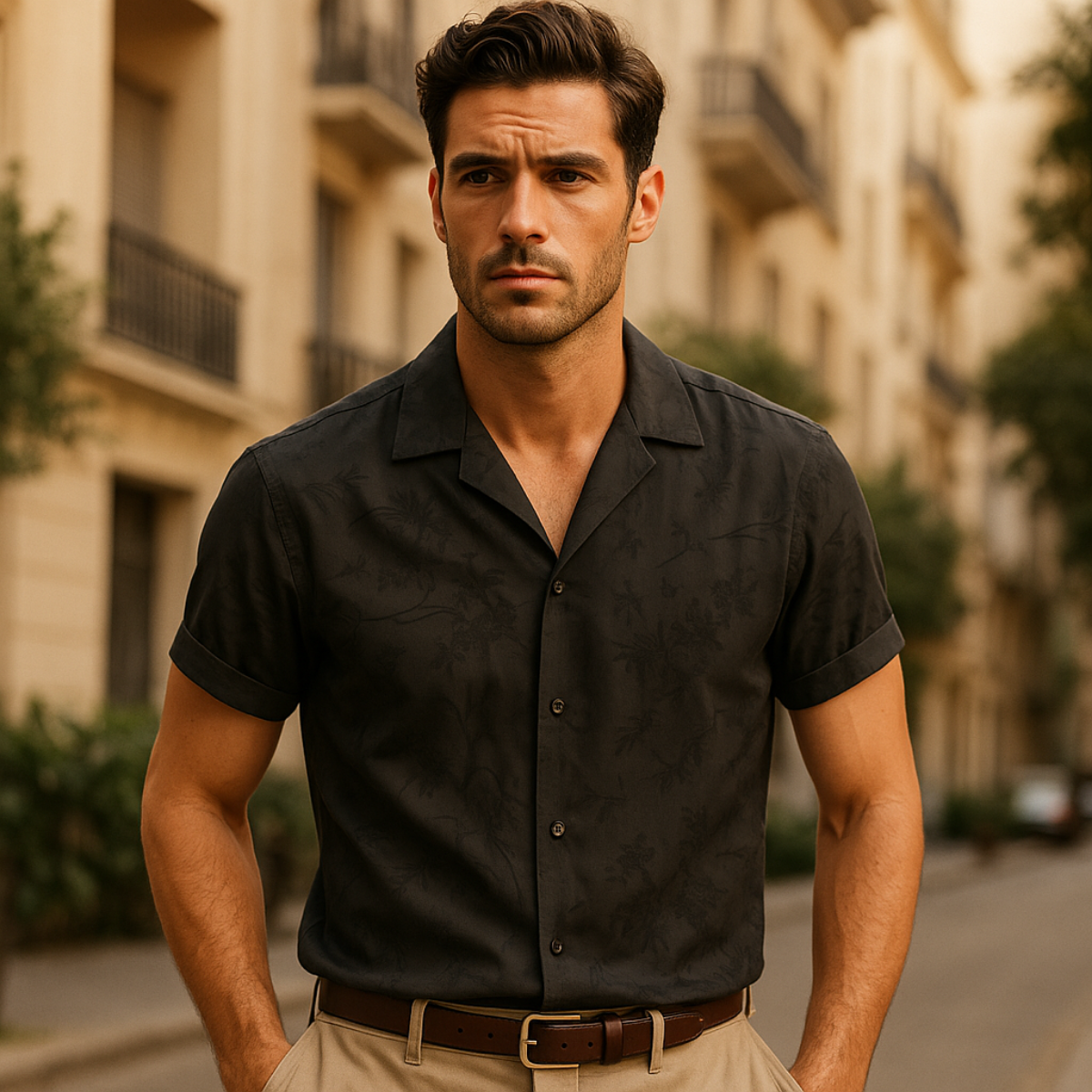 Men's Satin Dress Shirt
