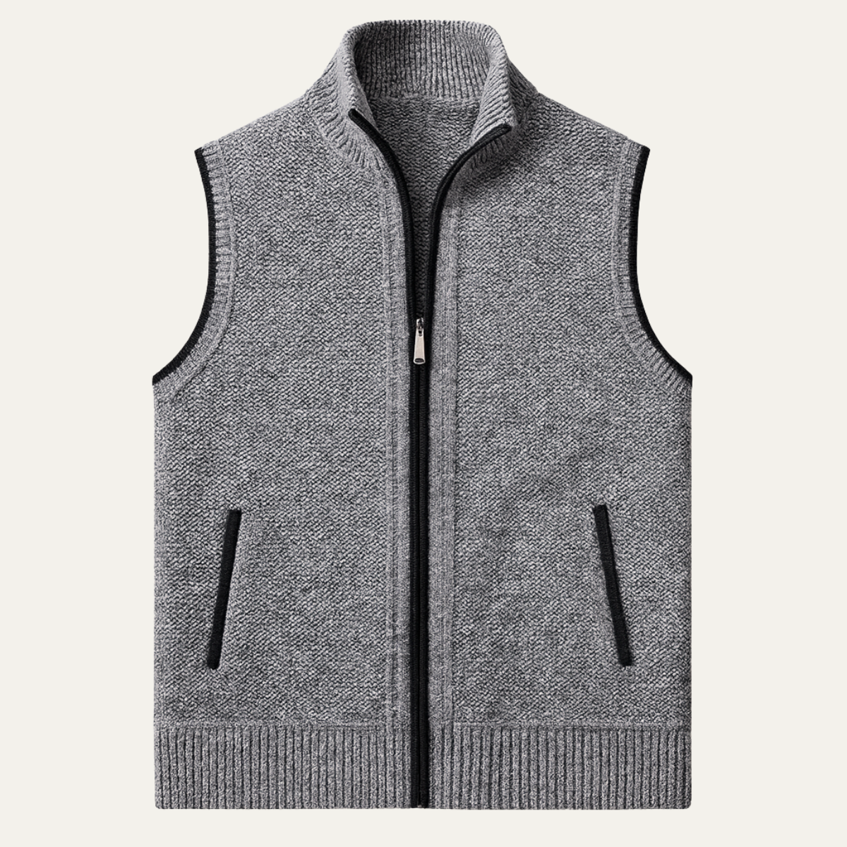 Men's Business Casual Knit Zip Up Vest - VibreMode