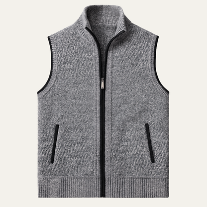 Men's Business Casual Knit Zip Up Vest - VibreMode