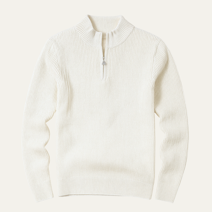 Men's Knitted Half Zip Winter Sweater - VibreMode