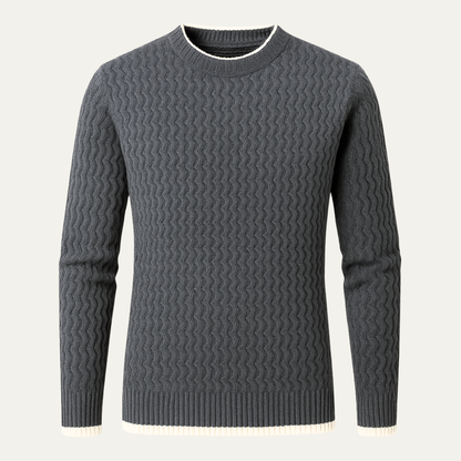 Men's Slim Fit Knit Sweater O Neck Pullover - VibreMode