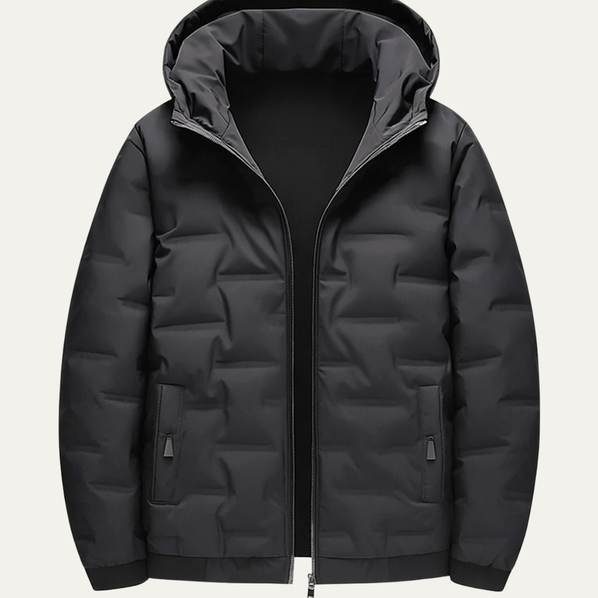 Men's Insulated Ski Jacket Waterproof Black - VibreMode