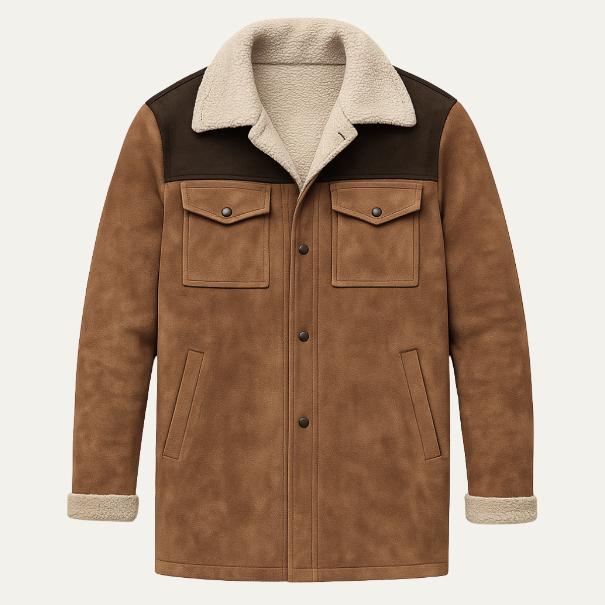 Men's Shearling Lined Winter Jacket - VibreMode