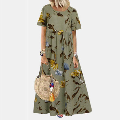 Women's A-Line Maxi Dress with Pockets