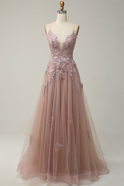 Women's A-Line Ball Gown Spaghetti Straps Lace