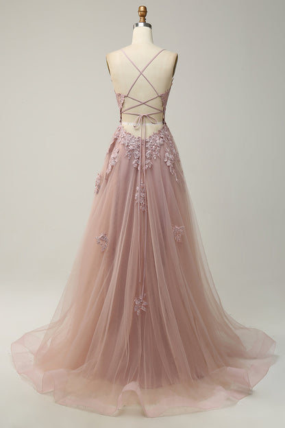 Women's A-Line Ball Gown Spaghetti Straps Lace