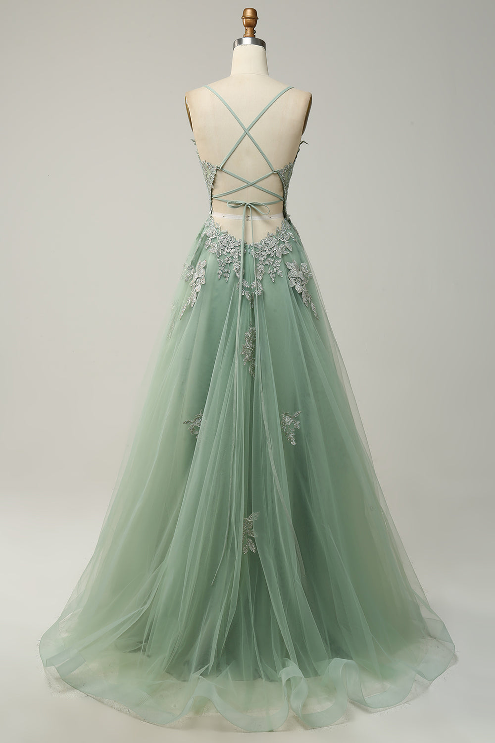 Women's A-Line Ball Gown Spaghetti Straps Lace