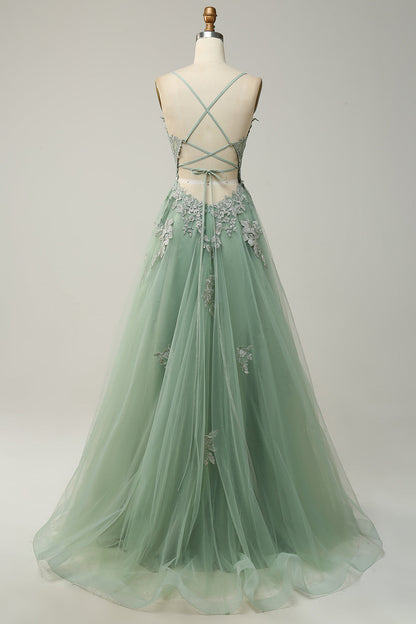 Women's A-Line Ball Gown Spaghetti Straps Lace