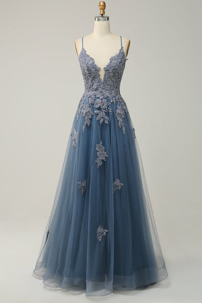 Women's A-Line Ball Gown Spaghetti Straps Lace