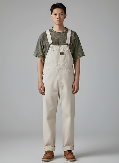 Men's Cotton Bib Overalls Work Dungarees - VibreMode
