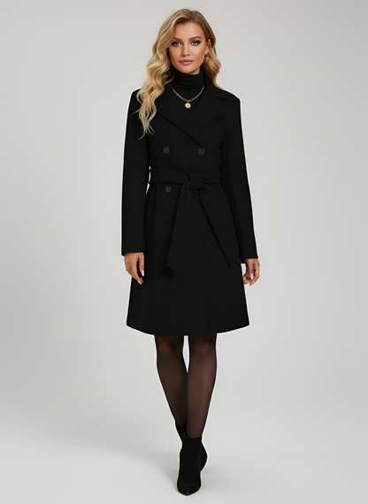 Women's Double Breasted Wool Coat Long Winter