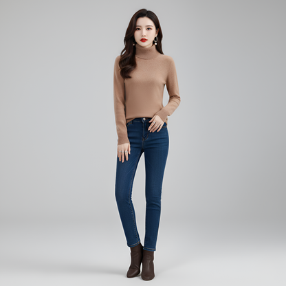 Women's Slim Fit Turtleneck Sweater Long Sleeve Pullover