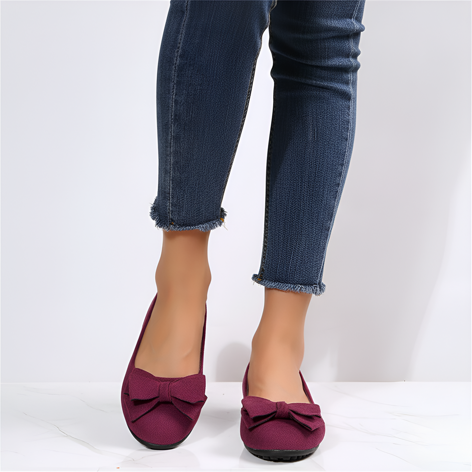 Women's Suede Ballet Flats Comfortable Slip-On Shoes - VibreMode