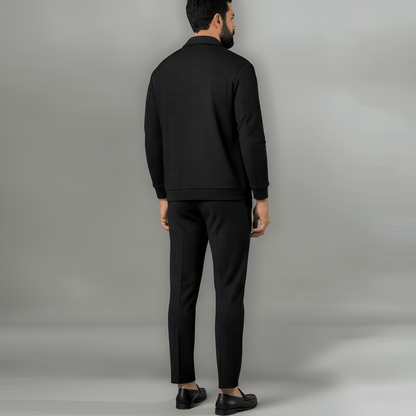 Men's Waffle Knit Tracksuit Lounge Set Jacket and Pants