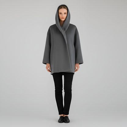 Women's Wool Blend Midi Coat Shawl Collar Winter