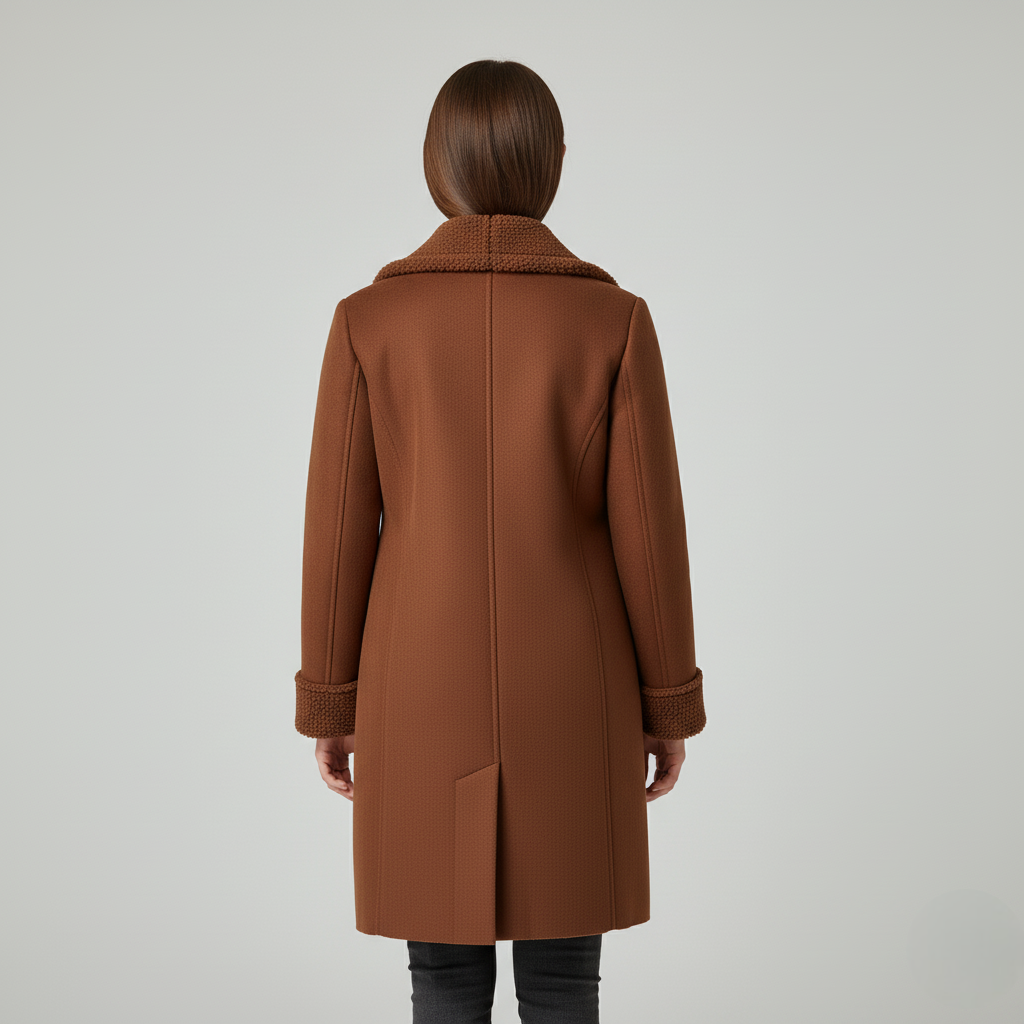 Women's Winter Coat Brown Sherpa Lining