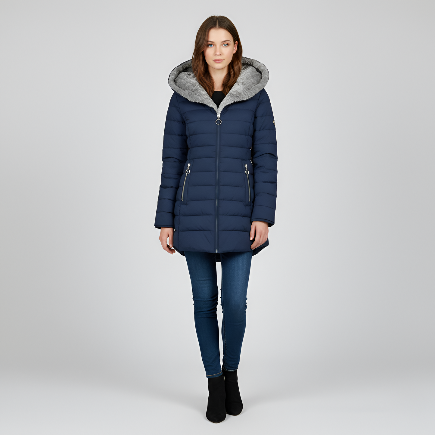 Women's Insulated Winter Coat Hooded Quilted Parka Jacket